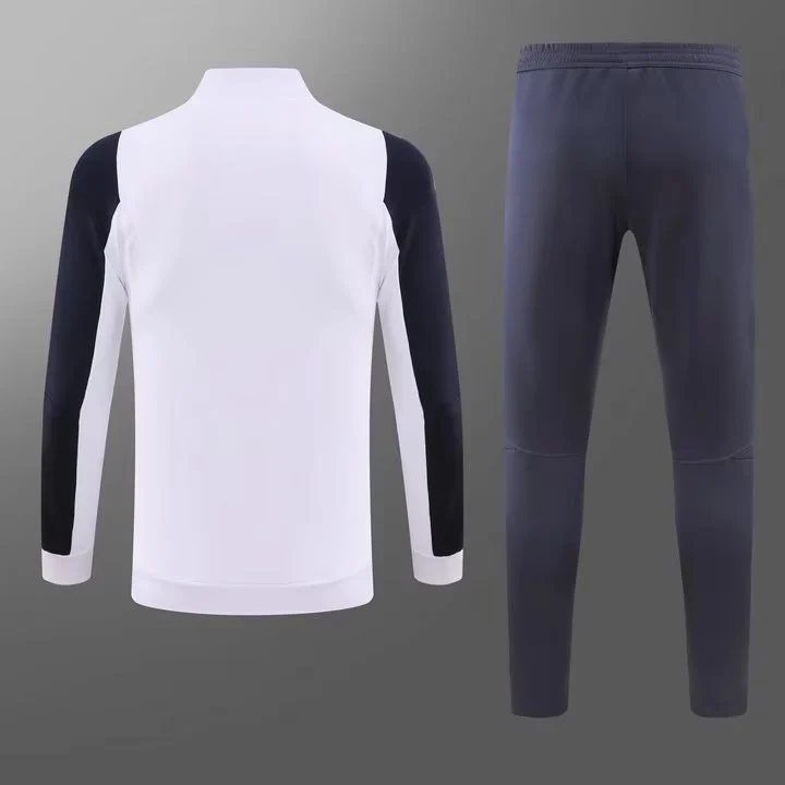 2023/2024 Real Madrid Long Zipped Jacket white Football Shirt Set - 图片 2