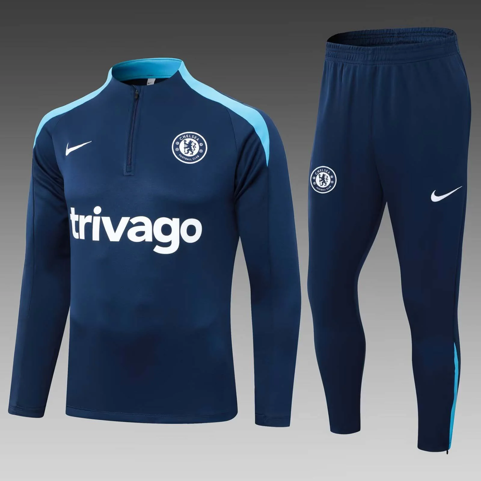2024/2025 Chelsea Half-Pull Training Suit Royal blue Football Shirt Set