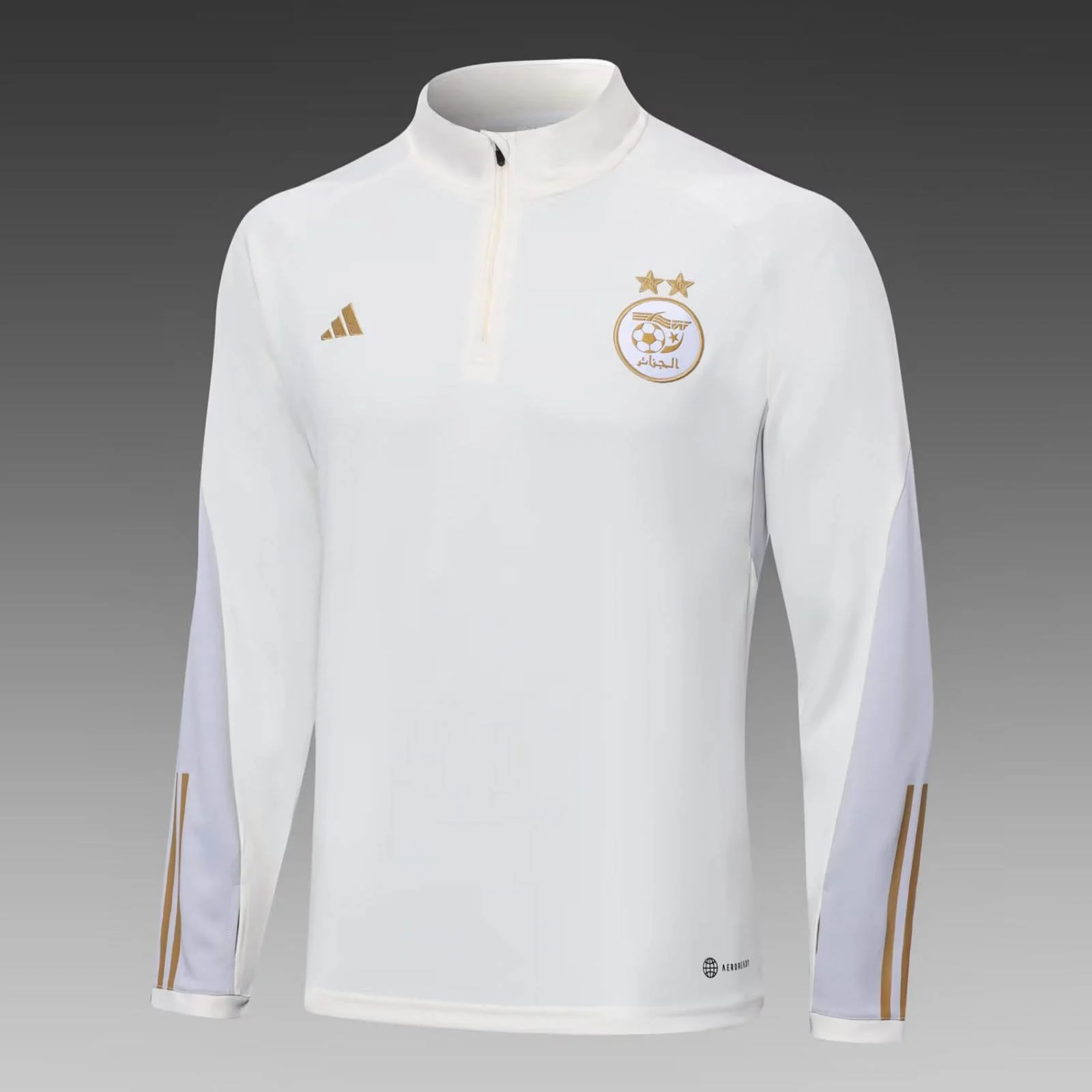 2022 Algeria National Team Half-Pull Training Suit off white Shirt Set - 图片 3