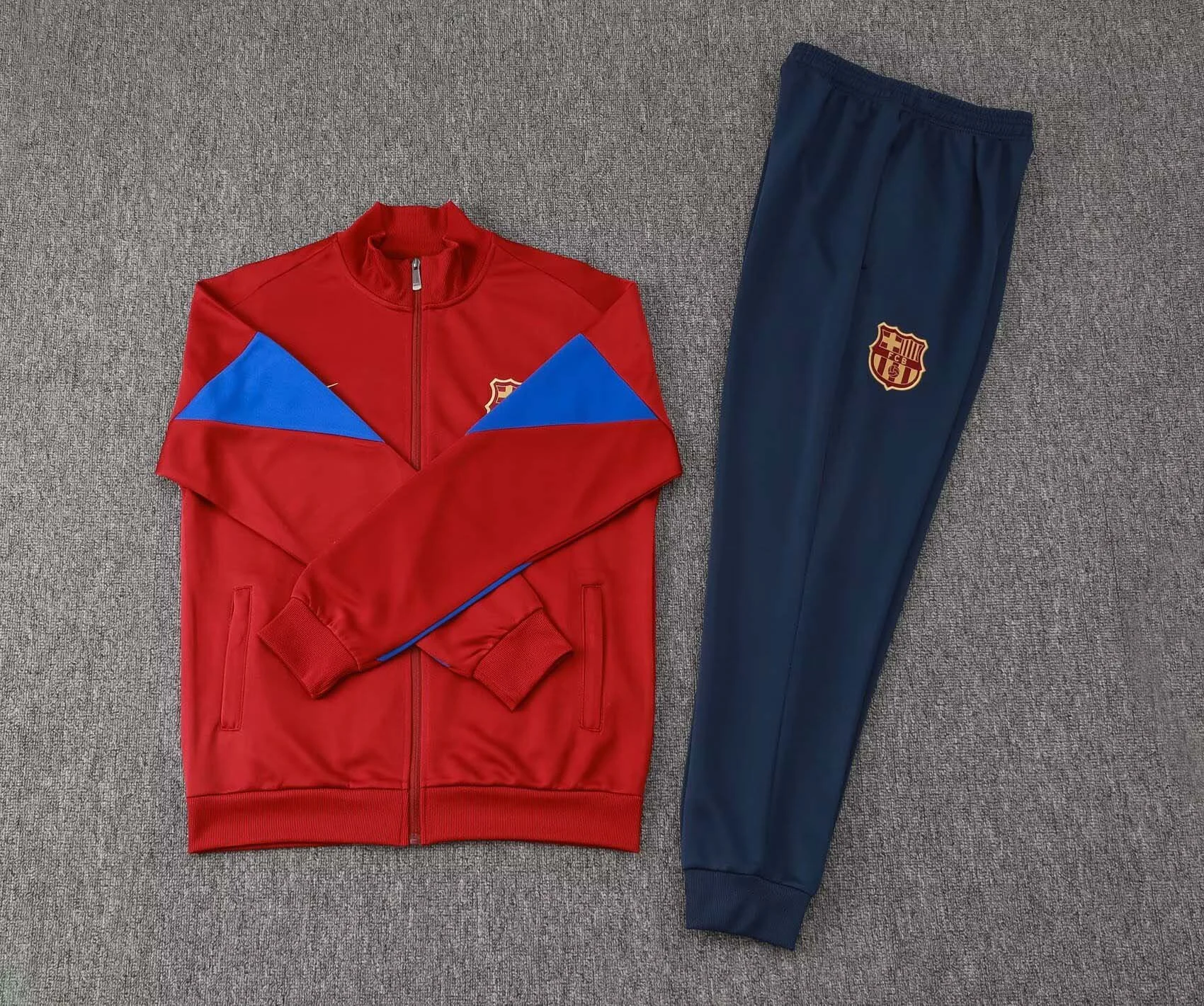 2024/2025 Barcelona Long Zipped Jacket Red Jersey Set - 图片 3