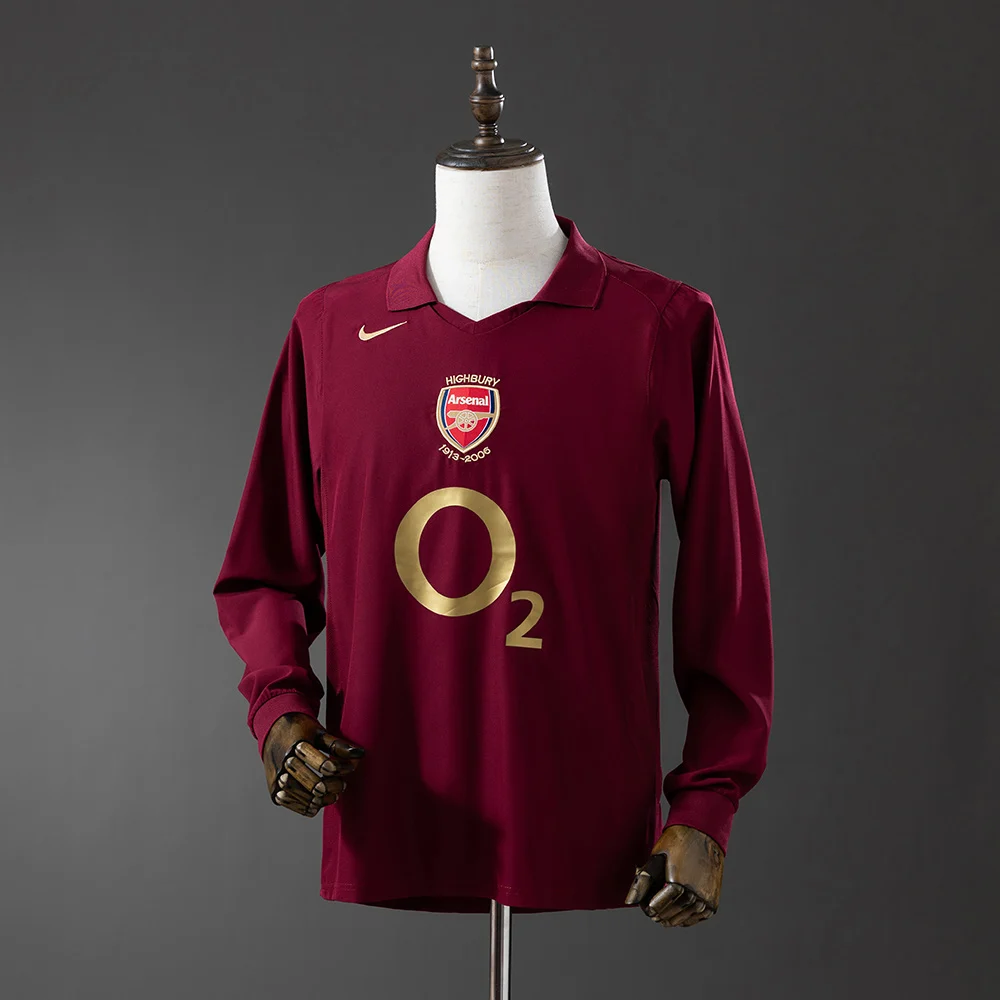 2005/2006 Retro Long Sleeve Arsenal Home Football Shirt