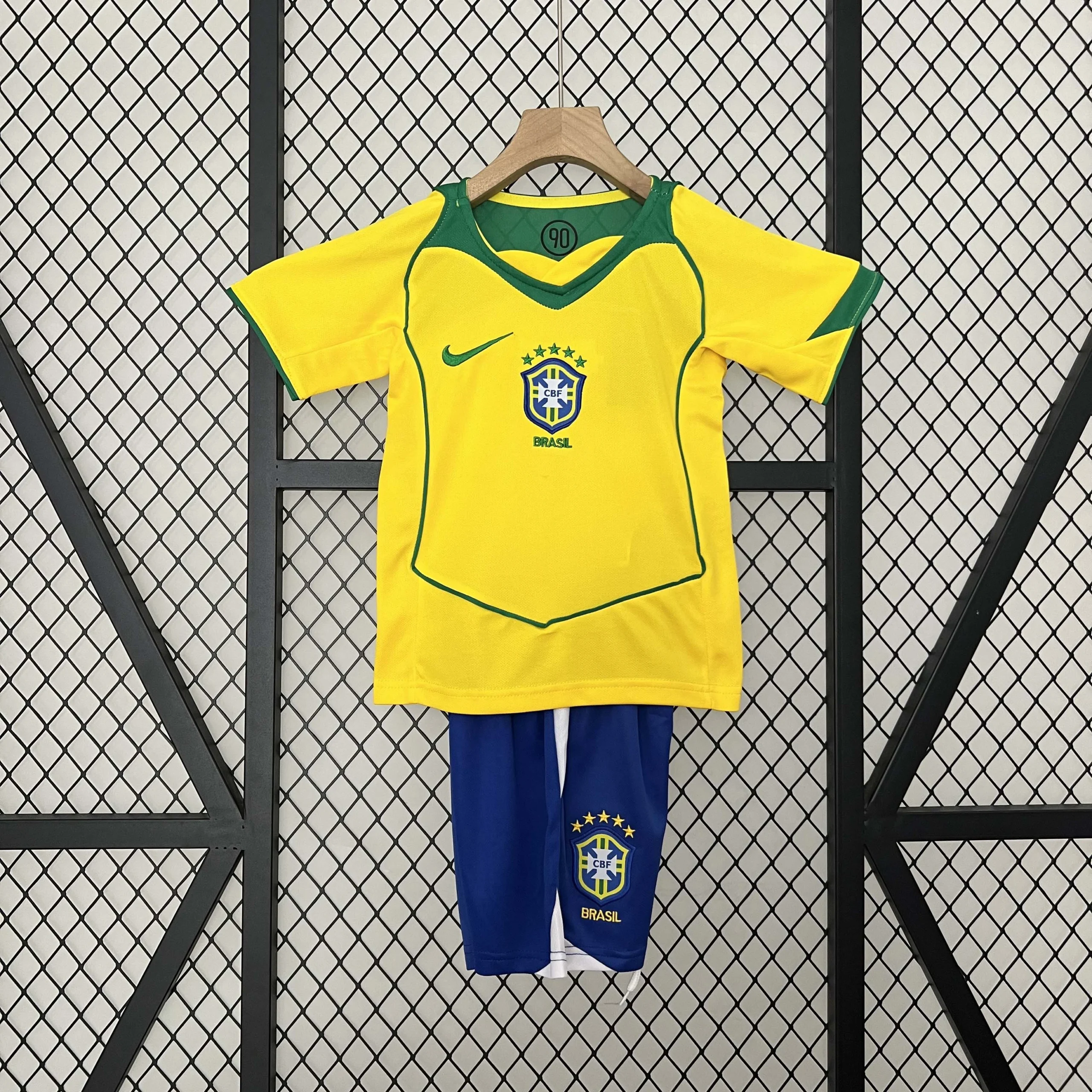 2004 Retro Brazil Home Football Shirt  Kids Size