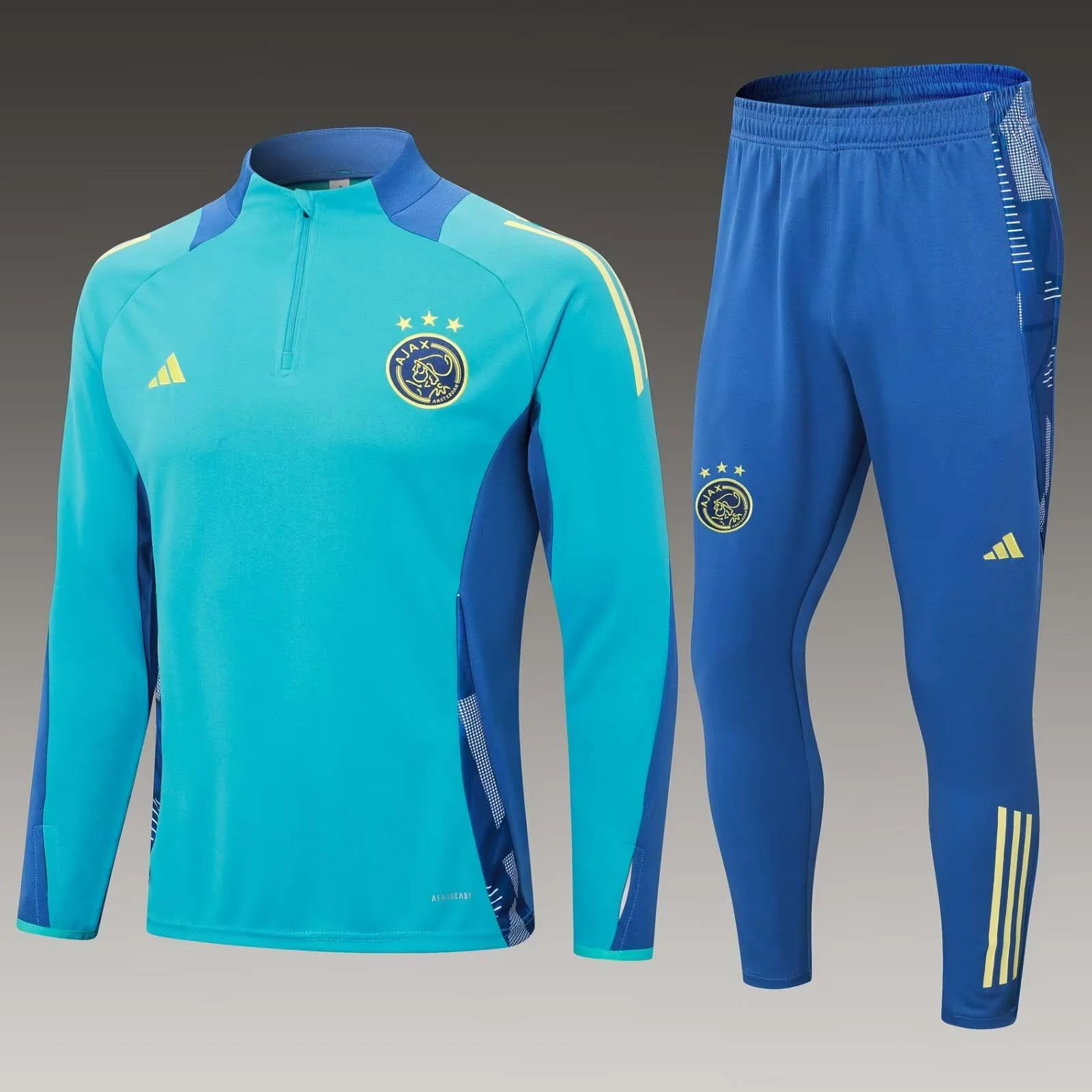 2024/2025 Ajax Half-Pull Training Suit Baby blue Football Shirt Set