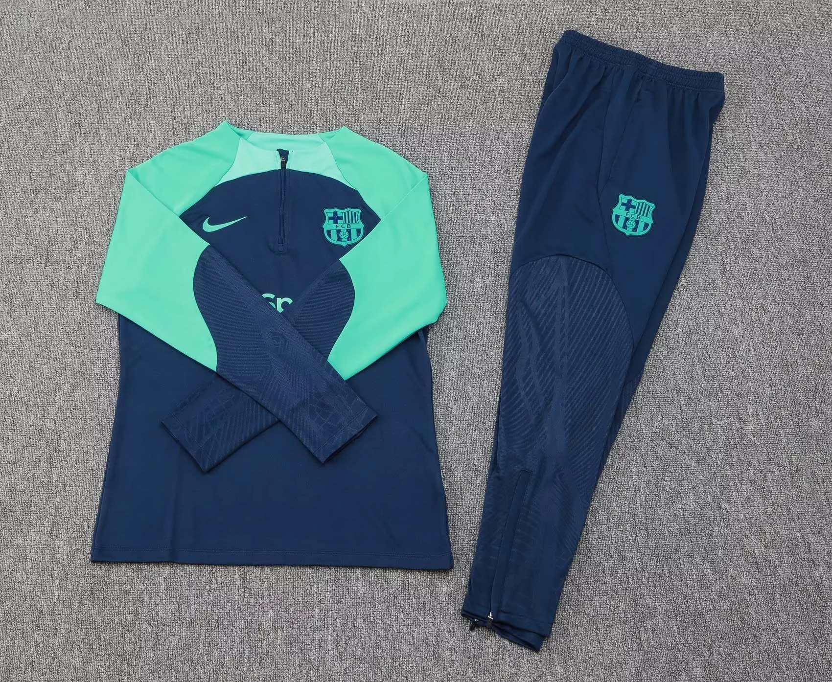 2023/2024 Barcelona Half-Pull Training Suit Royal blue Jersey Set - 图片 7