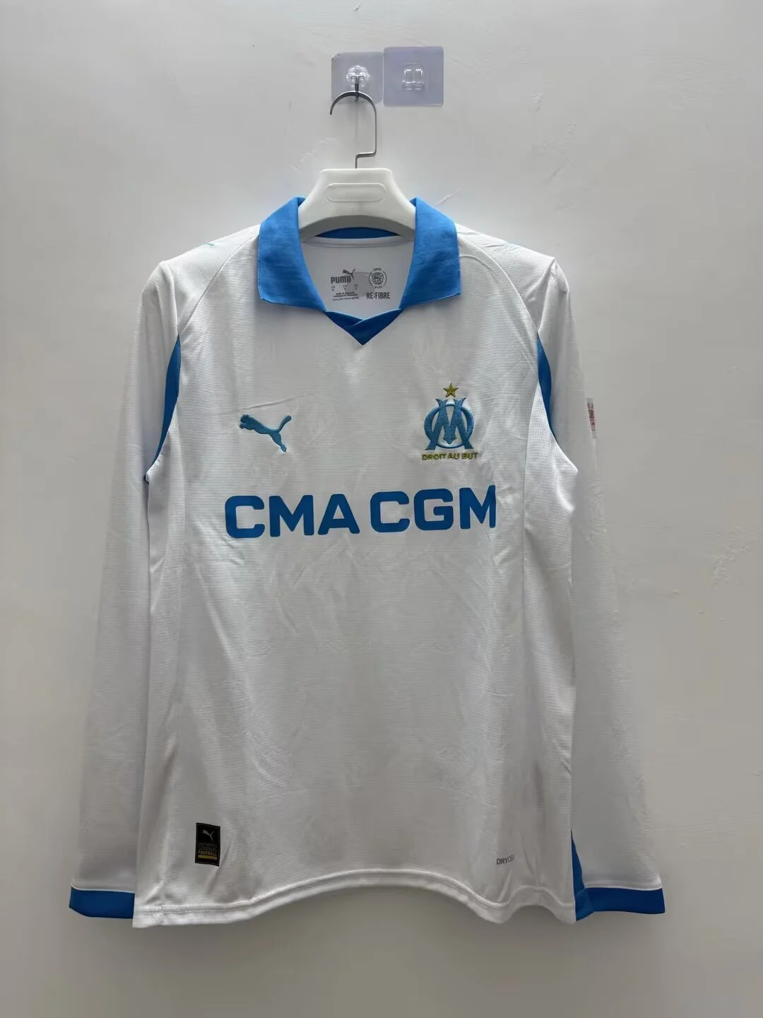 2025/2026 Long Sleeve Olympique de Marseille Home Football Shirt