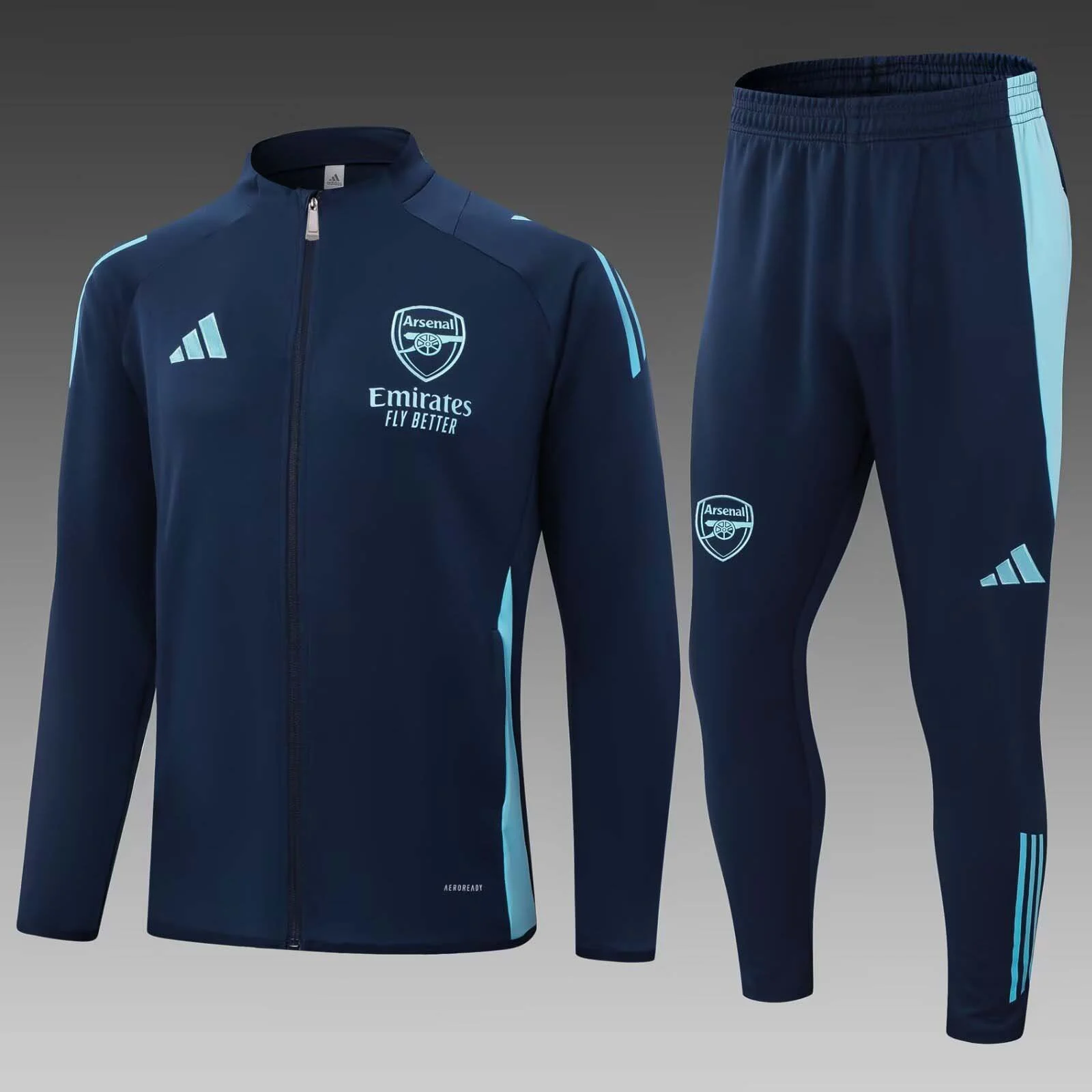 2024/2025 Arsenal Long Zipped Jacket Royal Blue Football Shirt  Set