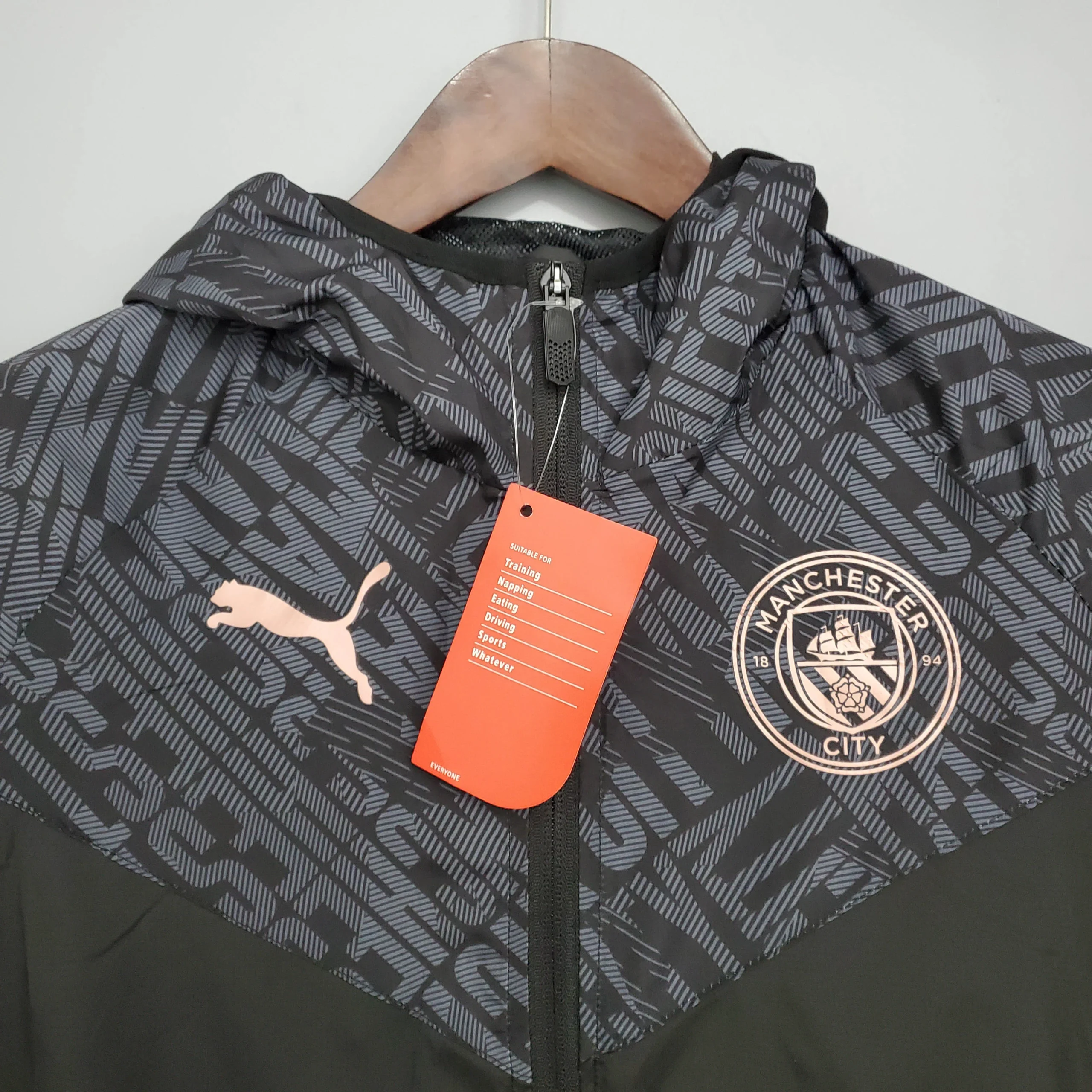 2021/2022 Manchester City Jersey Windbreaker Black - 图片 3