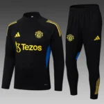 2025/2026 Manchester United Half-Pull Training Suit Black Football Shirt Set