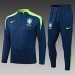 2025 Brazil Half-Pull Training Suit Royal Blue Football Shirt Set
