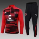 2024/2025 AC Milan Half-Pull Training Suit Red Black Football Shirt Set