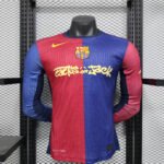 2024/2025 Player Version Long Sleeve Barcelona Home Travis Scott Joint Edition