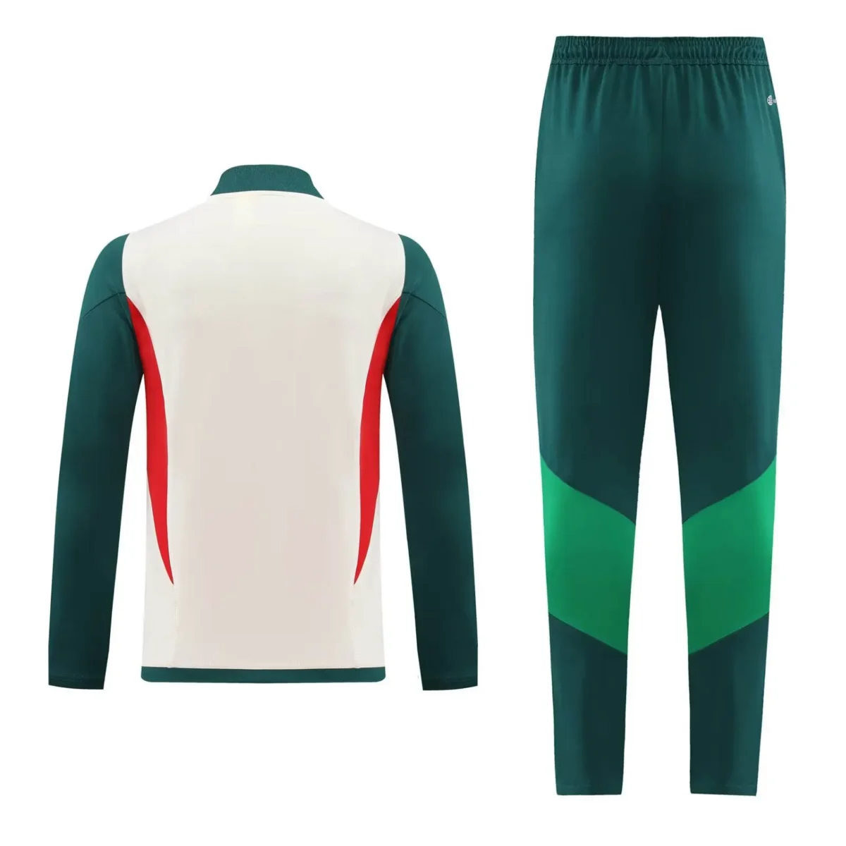 2023 Mexico Half-Pull Training Suit White - Green Soccer Jersey Set - Image 3