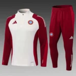 2024/2025 Bayern Munich Half-Pull Training Suit White Football Shirt Set