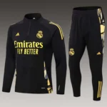2024/2025 Real Madrid Half-Pull Training Suit Black Football Shirt Set