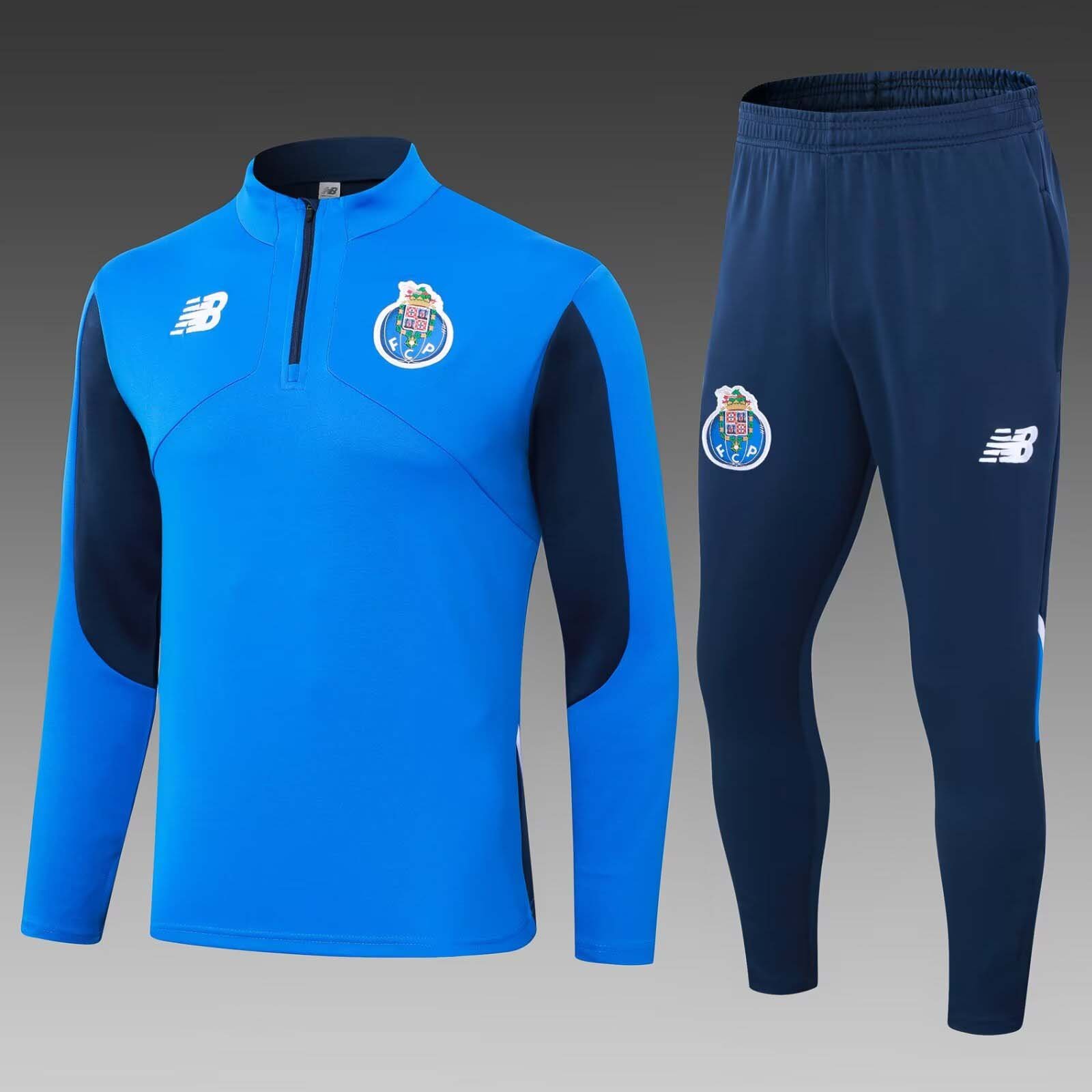 0a8ef33fe5143abde129d06017f2c47b.jpg 2024/2025 Porto Half-Pull Training Suit Colorful Blue Football Shirt Set - Image 1