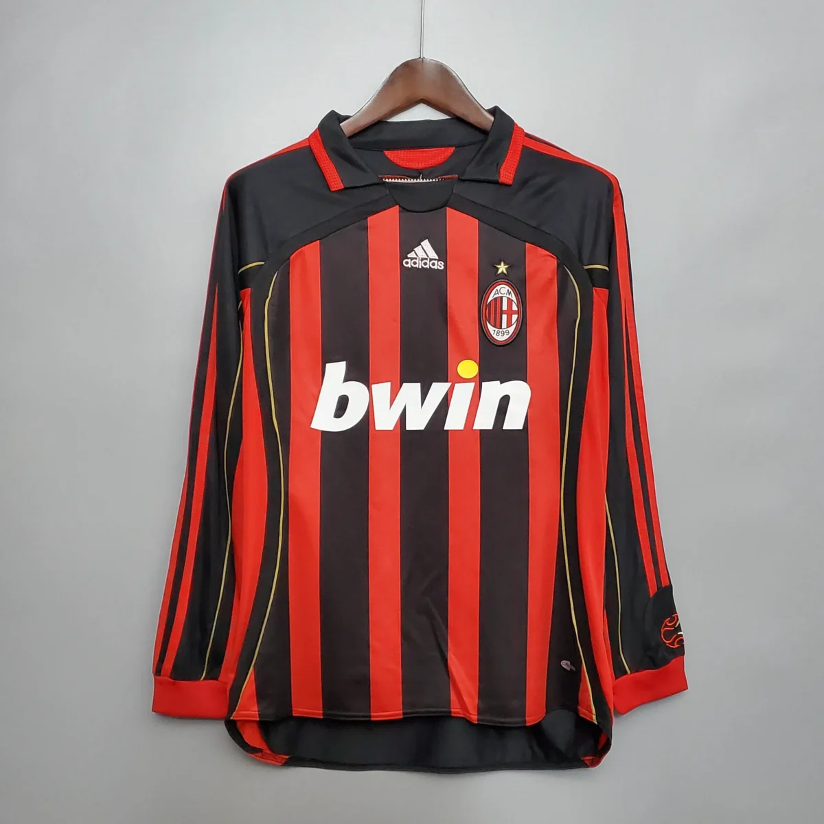 2006/2007 Retro Long Sleeve AC Milan Home Football Shirt - Image 3