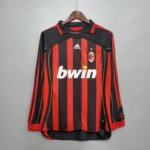 2006/2007 Retro Long Sleeve AC Milan Home Football Shirt - Image 3