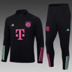 2023/2024 Bayern Munich Half-Pull Training Suit Black Football Shirt Set
