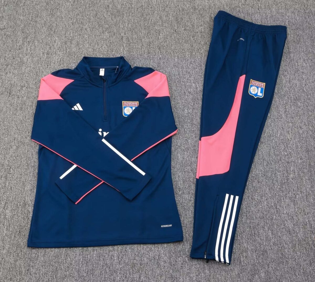 2023/2024 Lyon Half-Pull Training Suit Royal blue Football Shirt Set - Image 7