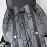 GG jumbo large backpack in grey and black GG leather – BG076 - Image 3
