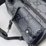GG jumbo large backpack in grey and black GG leather – BG076 - Image 5