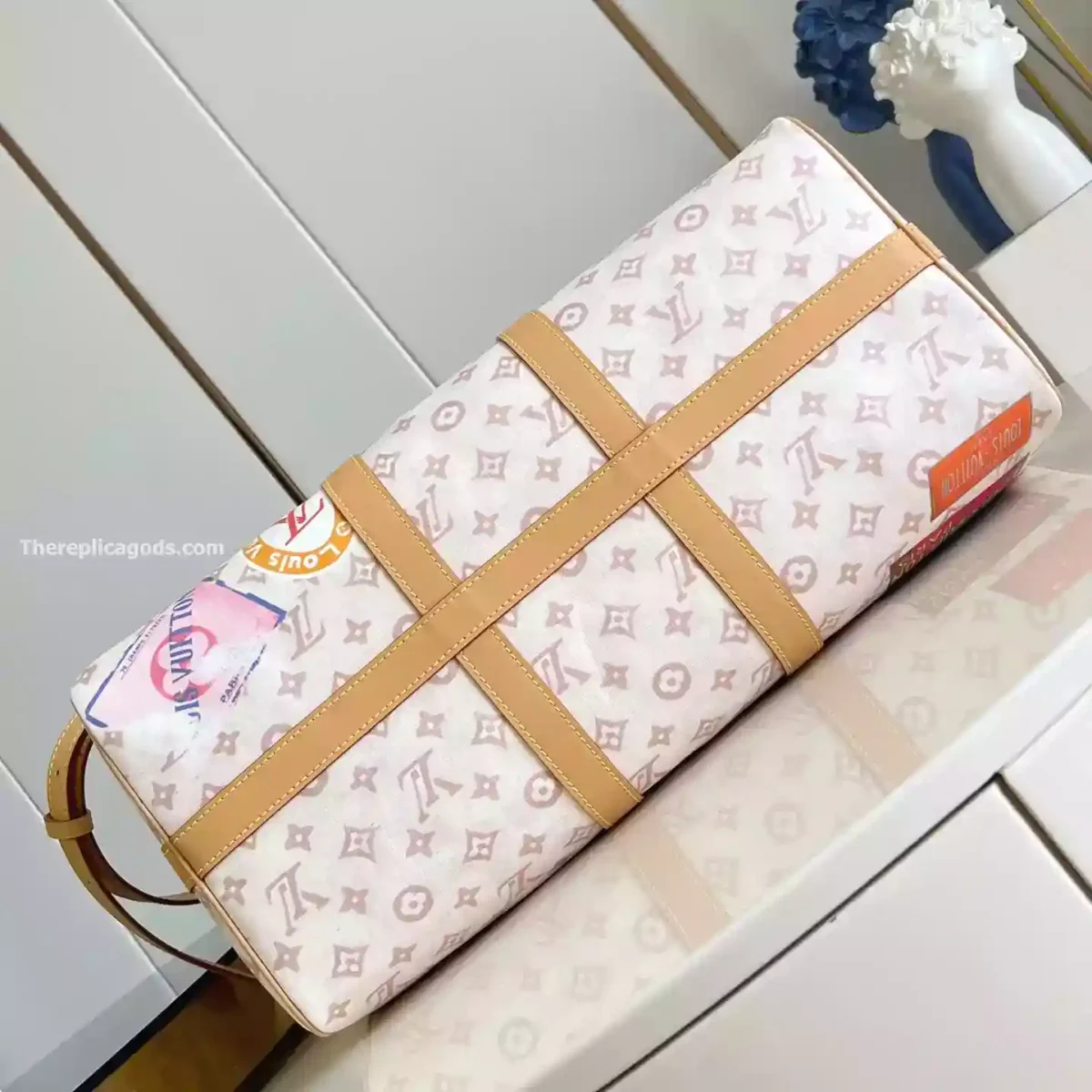 KEEPALL BANDOULIERE 45 MONOGRAM DUNE CANVAS – LW309 - Image 5