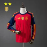 2026 Long Sleeve 2 Stars Spain Home Football Shirt