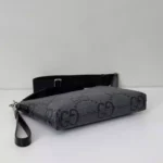 GG jumbo medium crossbody bag in grey and black GG leather – BG079 - Image 4