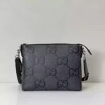 GG jumbo medium crossbody bag in grey and black GG leather – BG079