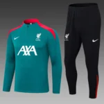 2024/2025 Liverpool Half-Pull Training Suit Green Jersey Set