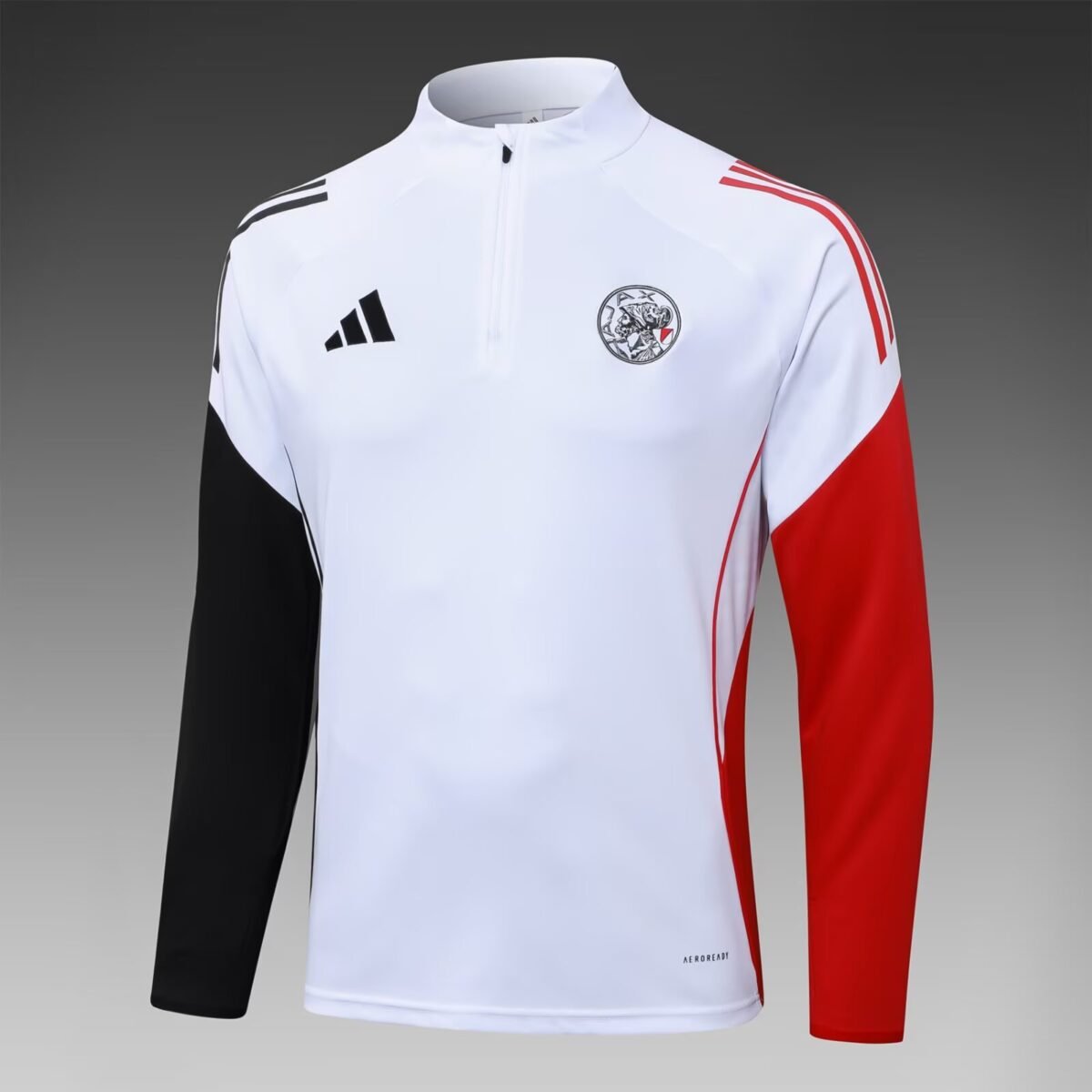 2025/2026 Ajax Half-Pull Training Suit White Football Shirt Set - Image 3