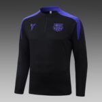 2025/2026 Barcelona Half-Pull Training Suit Black Jersey Set - Image 3