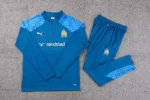 2023/2024 Olympique de Marseille Half-Pull Training Suit Blue Football Jersey Set - Image 3