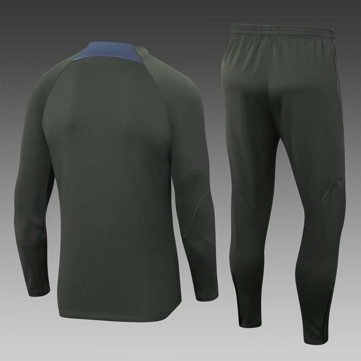 2023/2024 Psg Paris Saint-Germain Half-Pull Training Suit Army green Set - Image 2