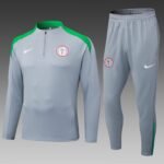 2025 Nigeria Half-Pull Training Suit Grey Football Shirt Set