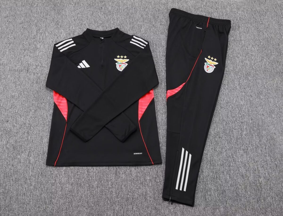 2025/2026 Benfica Half-Pull Training Suit Black Jersey Set - Image 7