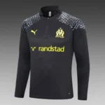 2023/2024 Olympique de Marseille Half-Pull Training Suit Black Football Jersey Set - Image 3