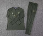 2023/2024 Psg Paris Saint-Germain Half-Pull Training Suit Army green Set - Image 3