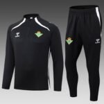 2025/2026 Real Betis Half-Pull Training Suit Black Football Shirt Set