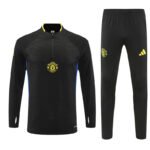2025/2026 Manchester United Player version Half-Pull Training Suit Black Football Shirt Set - Image 4