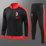 2023/2024 AC Milan Long Zipped Jacket Black Soccer Jersey Set