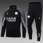 2025/2026 Psg Paris Saint-Germain Half-Pull Training Suit Black Football Shirt Set