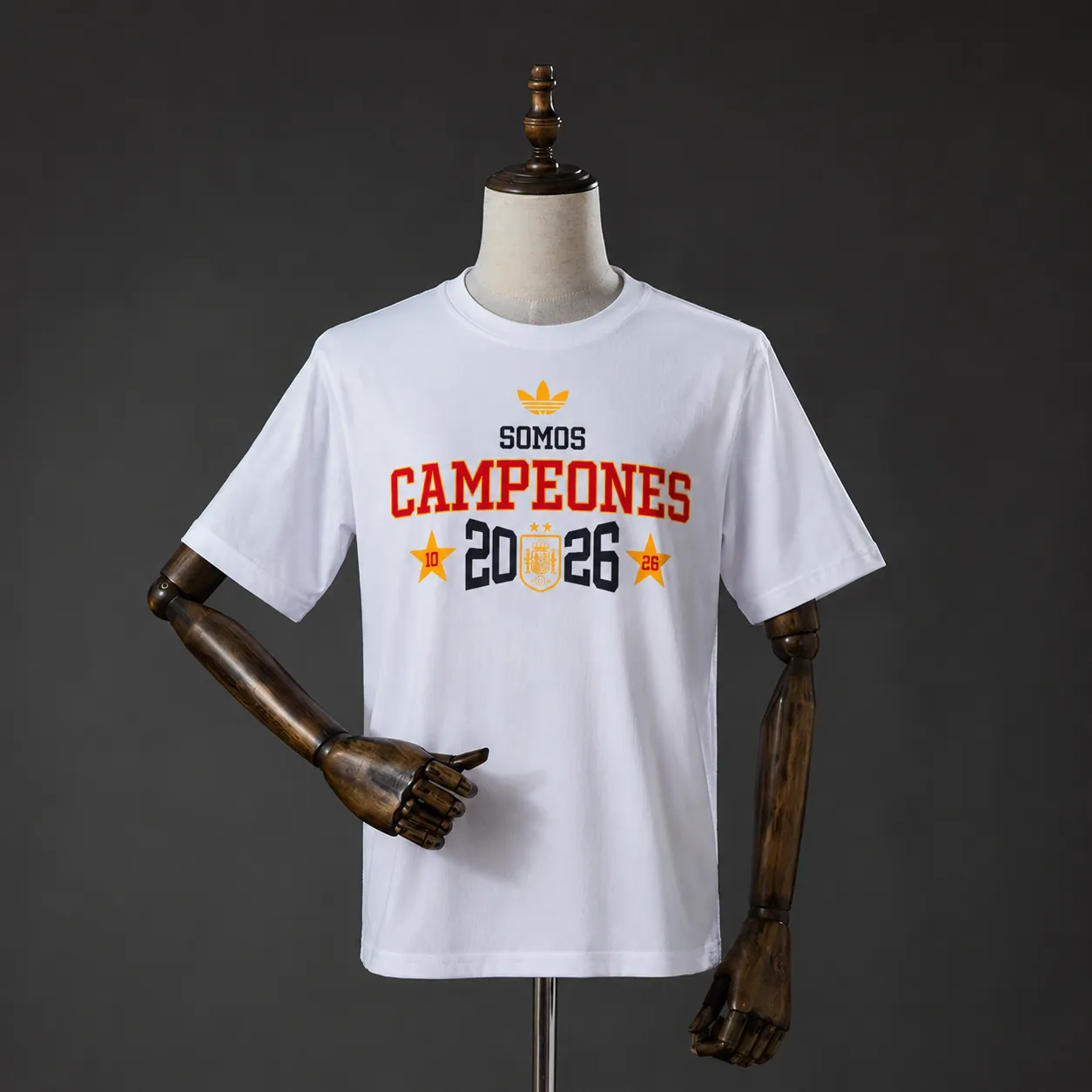 392b630e6d10f8445d7f37aefb0ca6e0.webp 2026 Spain "We Are Champions" T-Shirt White - Image 1
