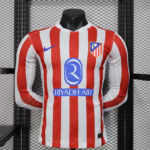 2025/2026 Player Version Long Sleeve Atletico Madrid Home Football Shirt