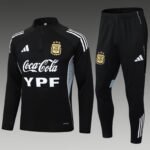 2025 Argentina Half-Pull Training Suit Black Football Shirt Set