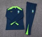 2025 Brazil Half-Pull Training Suit Royal Blue Football Shirt Set - Image 7