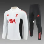 2025/2026 Liverpool White Half-Pull Training Suit  Set