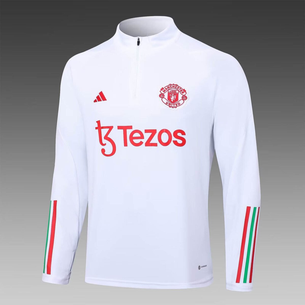 2023/2024 Manchester United Half-Pull Training Suit White Football Shirt Set - Image 3