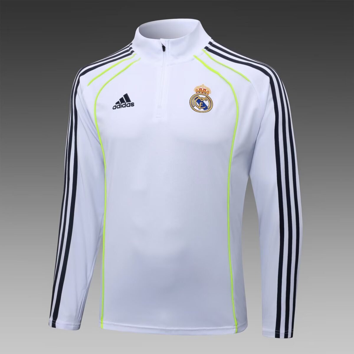 2025/2026 Real Madrid Half-Pull Training Suit White Football Shirt Set - Image 3