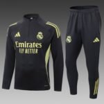 2025/2026 Real Madrid Half-Pull Training Suit Dark Gray Football Shirt Set